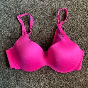 Victoria’s Secret lined Demi bra 34D. hot pink.